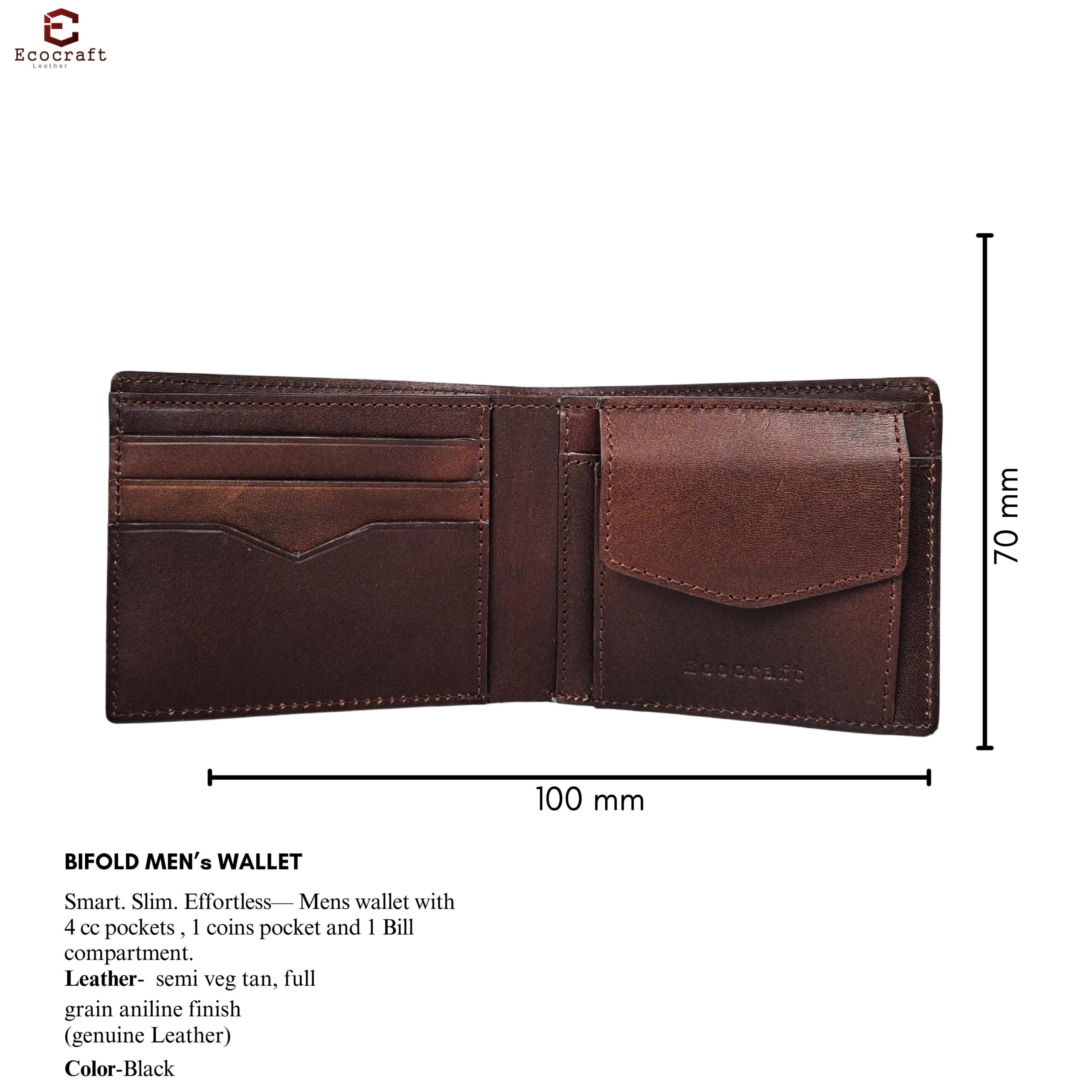 Brown Wallet for Men | Slim Bifold